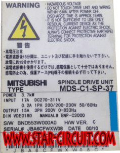 MITSUBISHI-SPINDLE-DRIVE-UNIT-TYPE-MDS-C1-SP-37-NAME